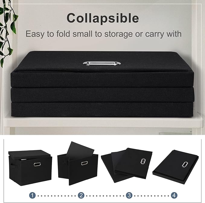 Graciadeco Large 17" 36 Quart Collapsible Stackable Storage Bins - Image 5