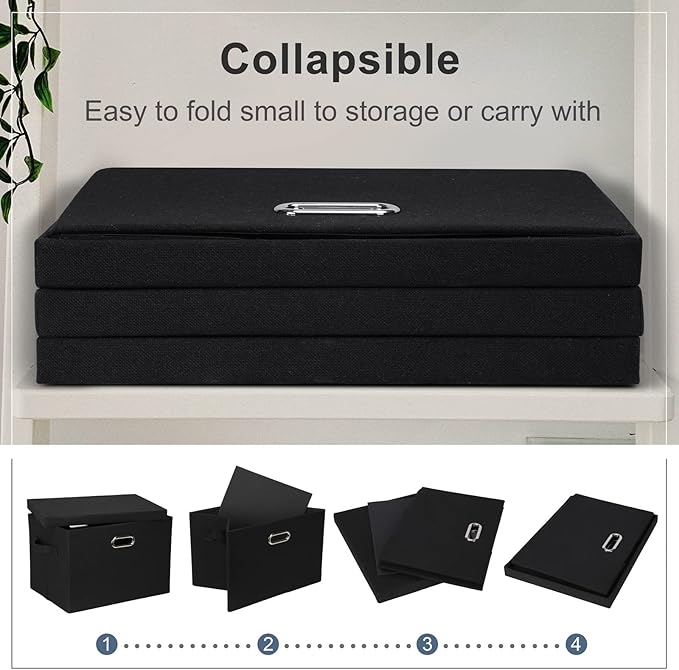 Graciadeco Large 17" 36 Quart Collapsible Stackable Storage Bins - Image 5