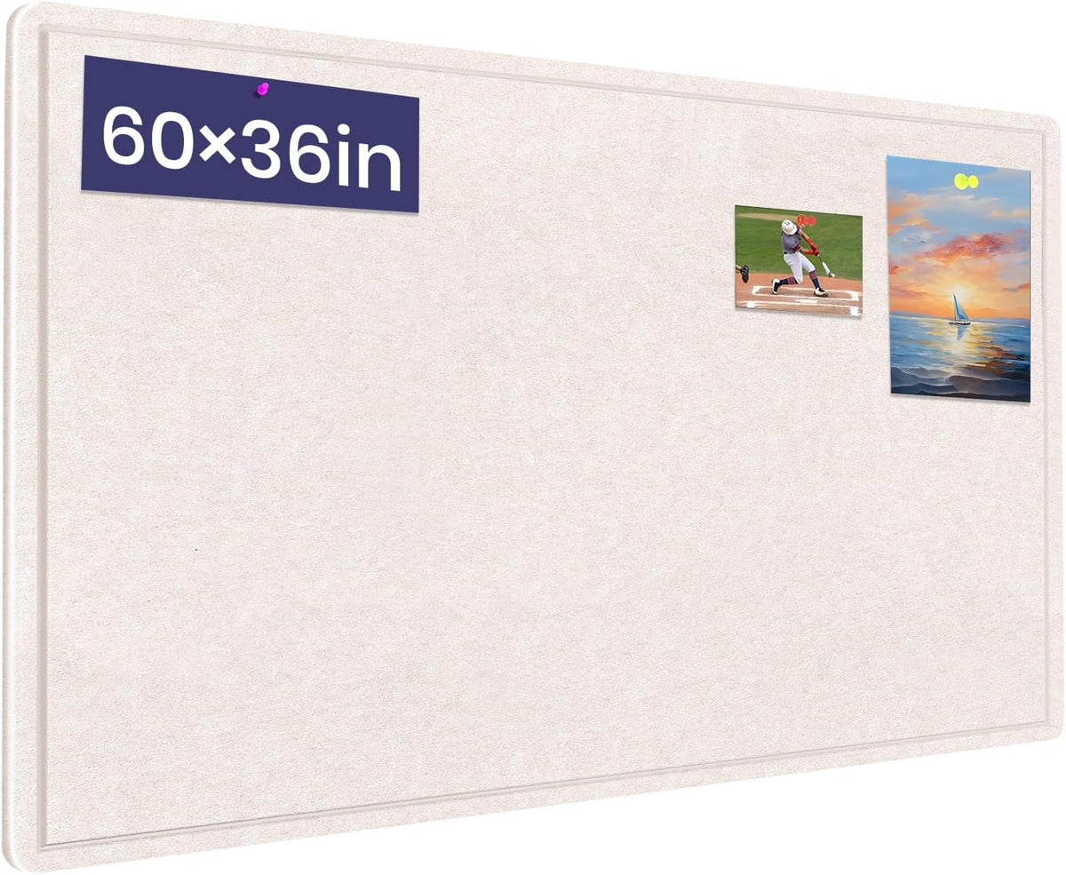 Large Bulletin Board 60" x 36" Felt Cork Board - Decor Pin Board, O...