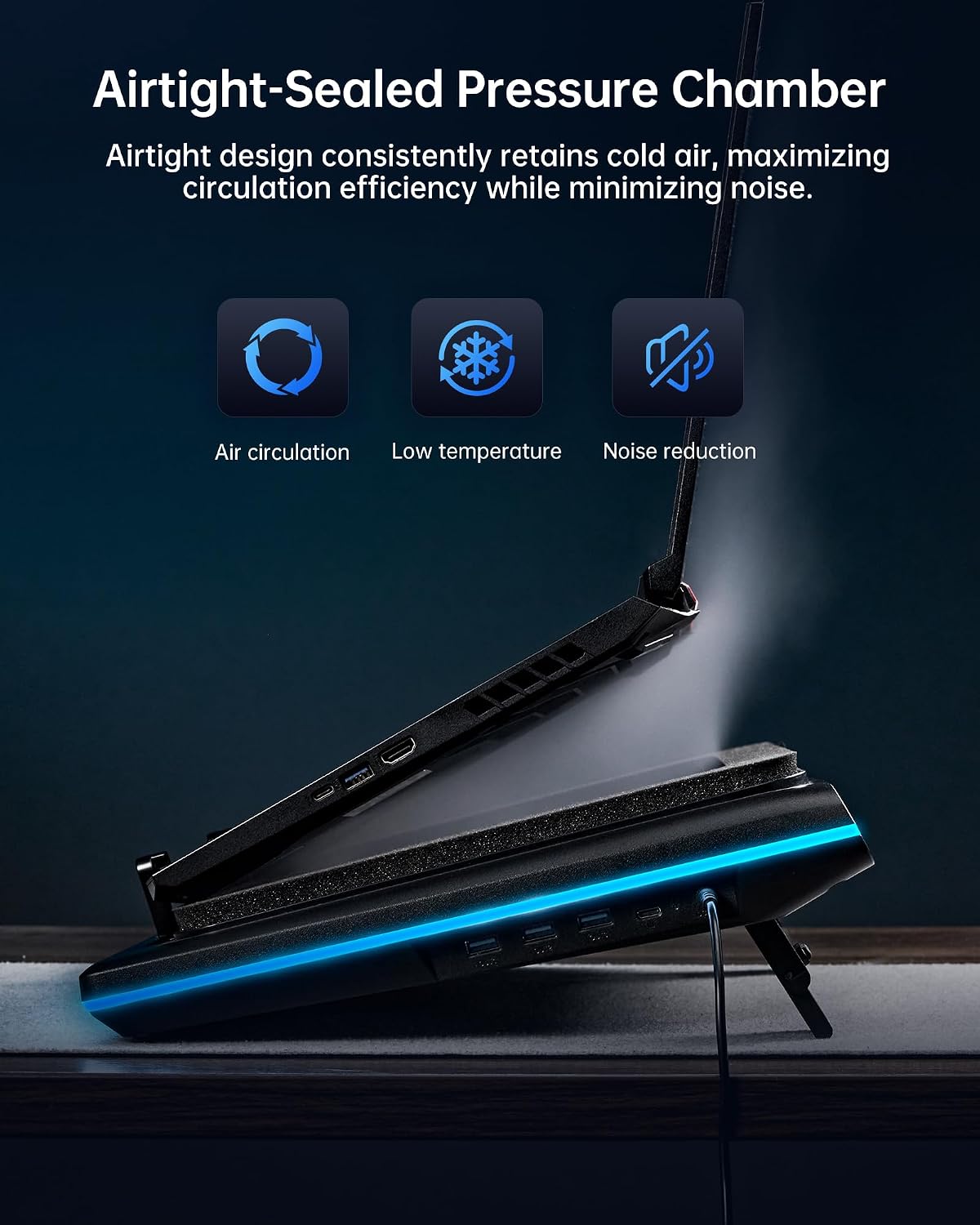 llano V12 Ultra Laptop Cooling Pad with Smart Software Control Laptop Fan
