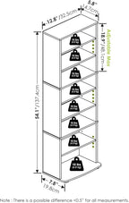 Furinno JAYA DVD Shelf, 8-Tier Tall Narrow CD Rack, Media Shelf - Image 3