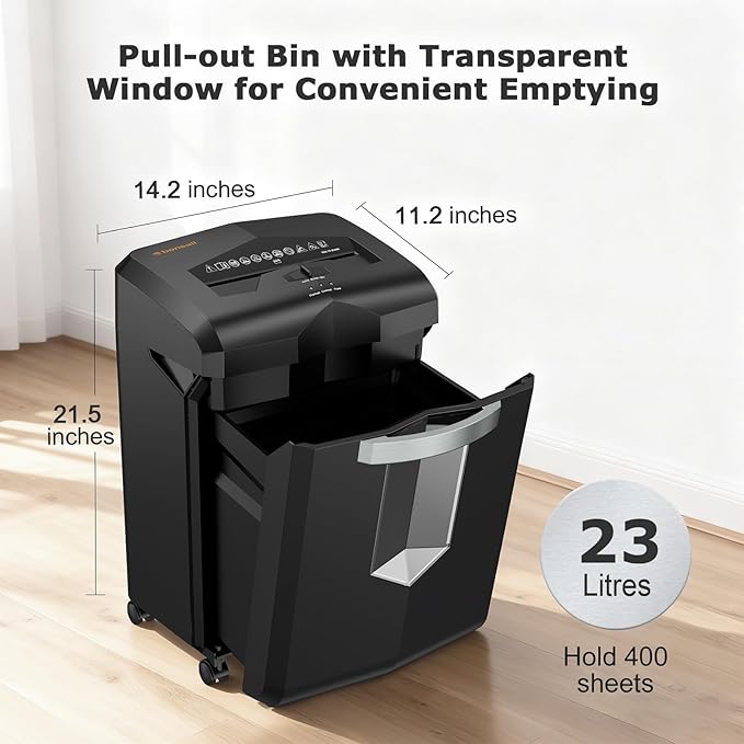 Bonsaii Heavy Duty 18-Sheet Cross-Cut Paper Shredder 60-Minute Runtime 6-Gallon - Image 7