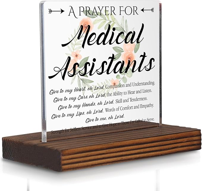 Medical Assistant Prayer Desk Sign, Inspirational Christian Gift by Pariveca
