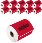 HOUSELABELS 4" x 6" Red Shipping Labels on 1" Core Compatible