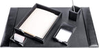 DACASSO Black Bonded Leather 5-Piece Desk Set - Image 9