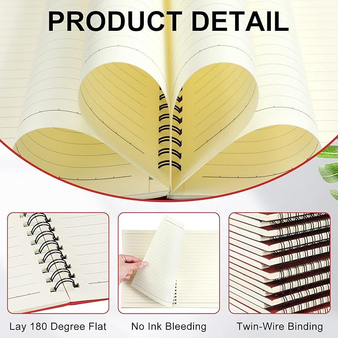 Yahenda 18 Pcs Spiral Notebook Bulk A5 Journal Lined 8.3'' x 5.5'' Writing - Image 3