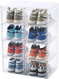 KEFA 8 Pack US 15 XXL Clear Shoe Storage Boxes Stackable, Shoe Organizer Clear by KEFASTORAGEBOX
