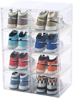 KEFA 8 Pack US 15 XXL Clear Shoe Storage Boxes Stackable, Shoe Organizer Clear by KEFASTORAGEBOX