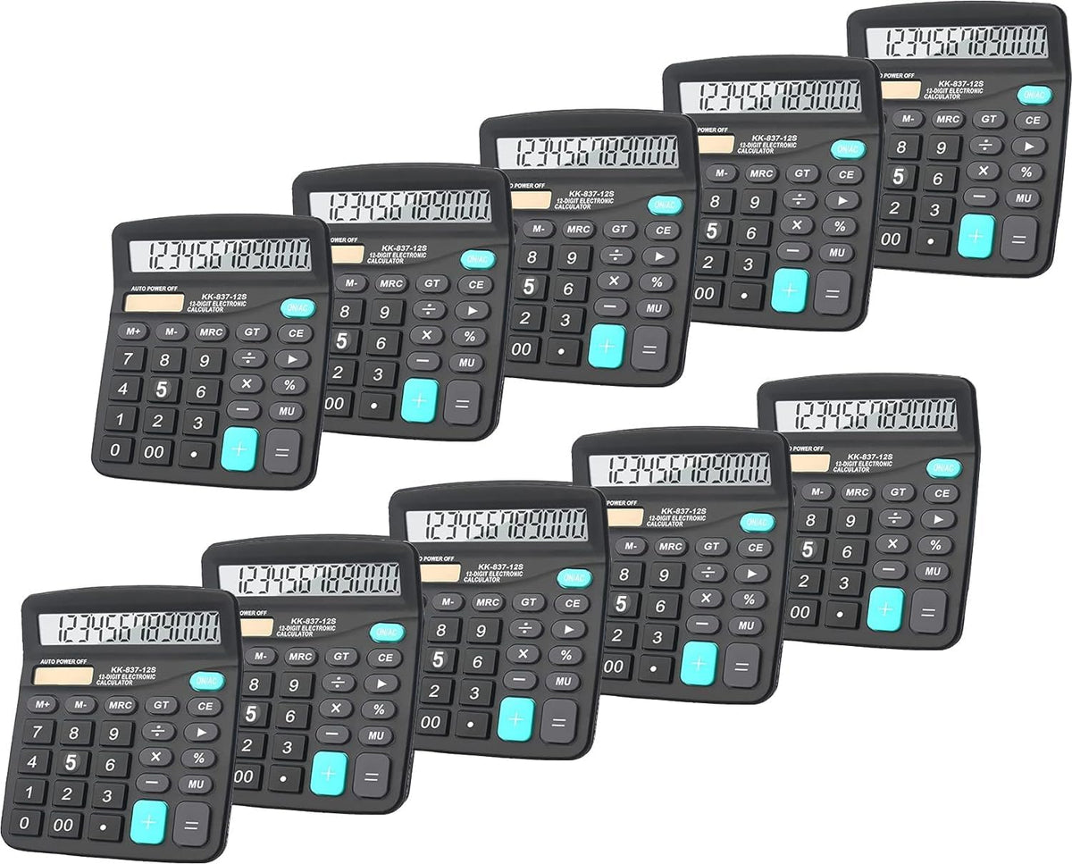 Calculators, BESTWYA 12-Digit Dual Power Handheld Desktop Calculator