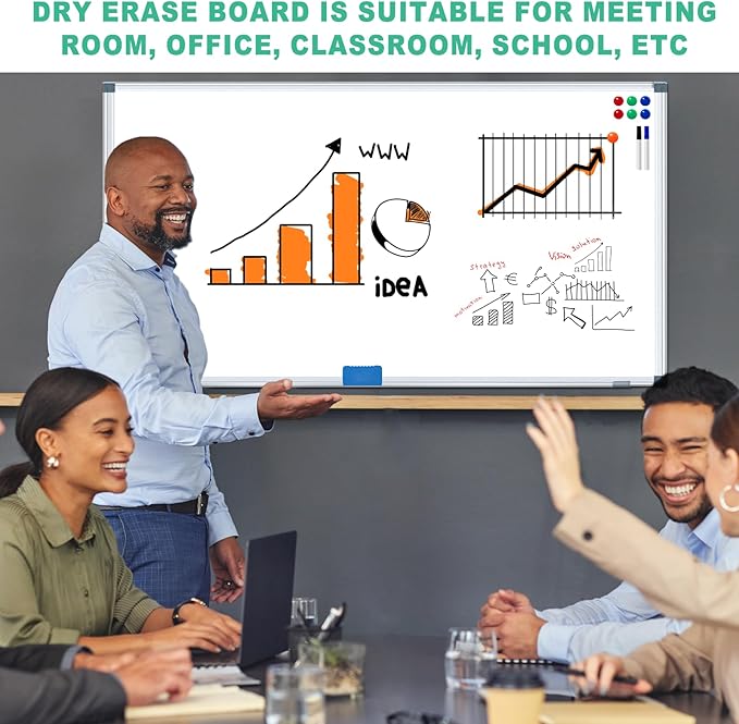 H-Qprobd Dry Erase White Board for Wall 6' x 3' Large Magnetic Whiteboard - Image 6