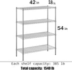 Regal Altair 18" Deep x 42" Wide x 54" Height Wire Shelving Kit | 4-Tier | NSF - Image 3