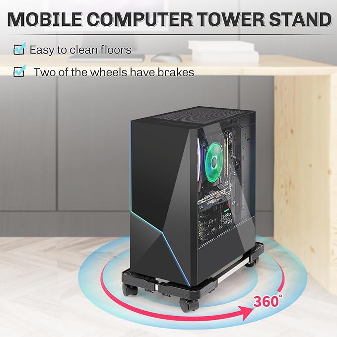 Liitrton Mobile CPU Stand Adjustable Computer Tower Stand - Image 3