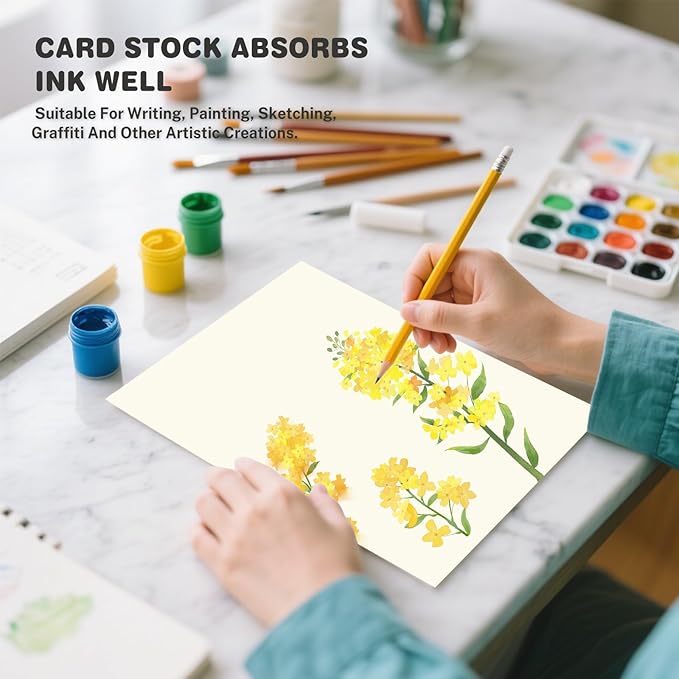 Cream Cardstock 8.5 X 11, 80 Sheets Card Stock, 75lb/ 200gsm Copy Paper - Image 6