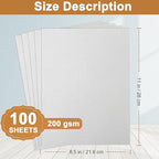 Silunkia 100 Sheets Grey Cardstock 8.5 x 11 Certificates Paper, 200gsm/75lb - Image 2