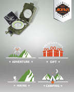 AOFAR AF-4074 Military Compass for Hiking, Lensatic Sighting Waterproof - Image 5