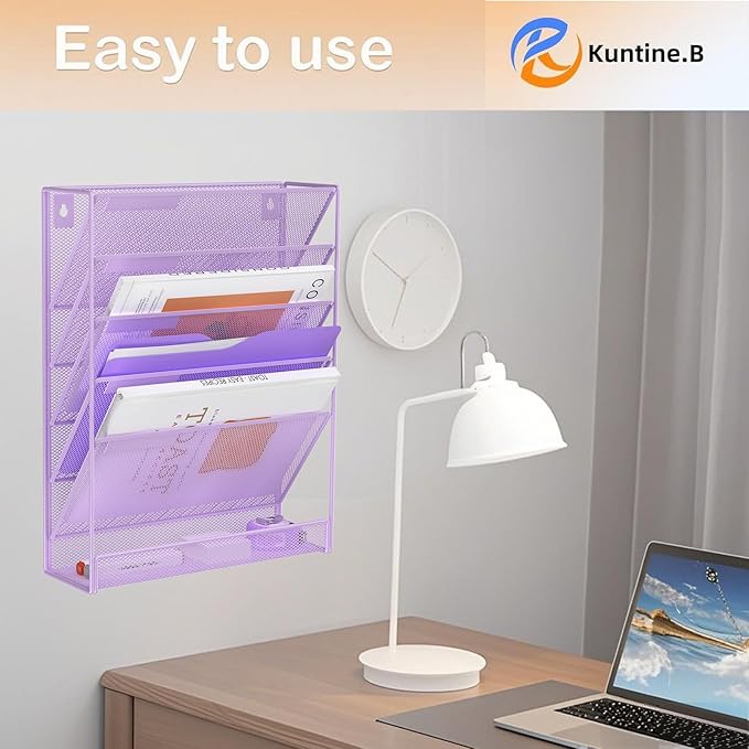 Kuntine.B 6-Tier Wall File Organizer Hanging File Organizer Cubicle Organizer - Image 7