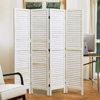 Room Dividers and Folding Privacy Screens, Wood Louvered Separators Divider Wall - Image 7