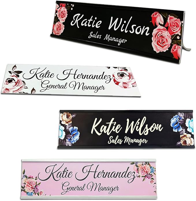 2" x 8" Custom Name Plate for Desk, Office Aluminum Desk Name Plate Personalized by Unknown