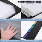 Uquelic 50-Pocket Binder with Plastic Sleeves - Image 3