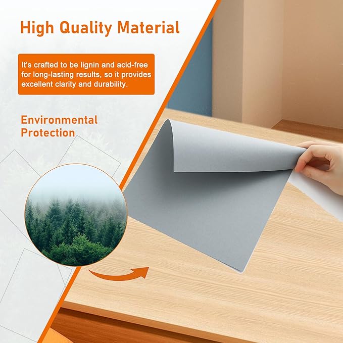 Guakicae 32 Sheets Grey Cardstock 8.5 x 11 Printer Paper, 80lb Thick Silver - Image 5