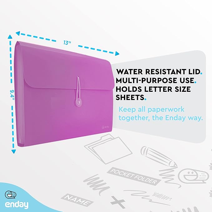 Accordion File Organizer 13 Pocket Expanding File Folder - Image 5
