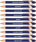 CRME 10pcs Funny Quotes Blue Ballpoint Pens Set 1mm Black Ink Pens by Unknown
