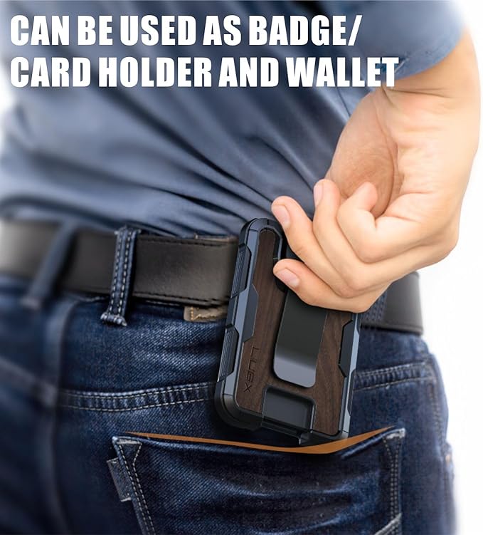 LIUGX Walnut Wood Card Holder/Badge Holder/Portable Wallet - Image 5