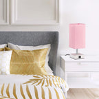 pink touch table lamp for bedroom - dimmable on a desk or shelf