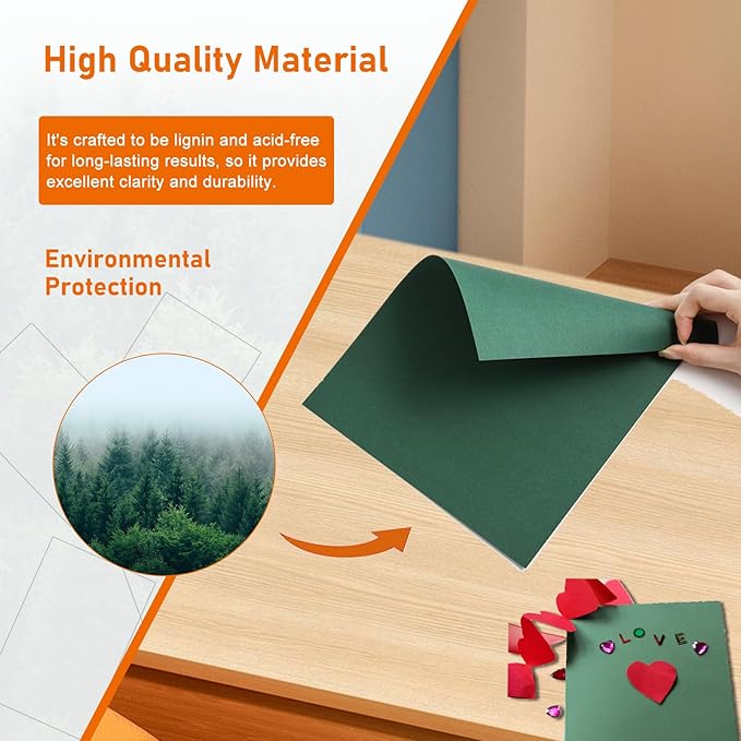 Guakicae 40 Sheets Dark Green Cardstock 8.5 x 11 Craft Paper, 75lb Premium - Image 5