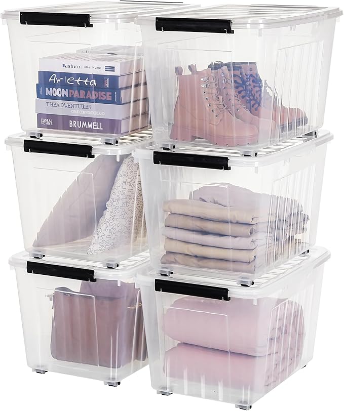 Citylife 82 QT Clear Plastic Storage Bins - Image 8