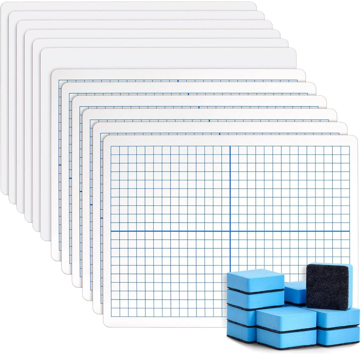 Bright Creations Dry Erase Boards with Grid & Blank Side - 24-Piece Doubl...