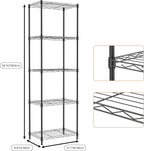 M MZG 5 Tiers Shelf Metal Storage Shelves Wire Rack Closet Organizers - Image 3