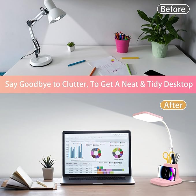 Sailstar Pink Desk Lamp, Small Desk Lamp - Image 5