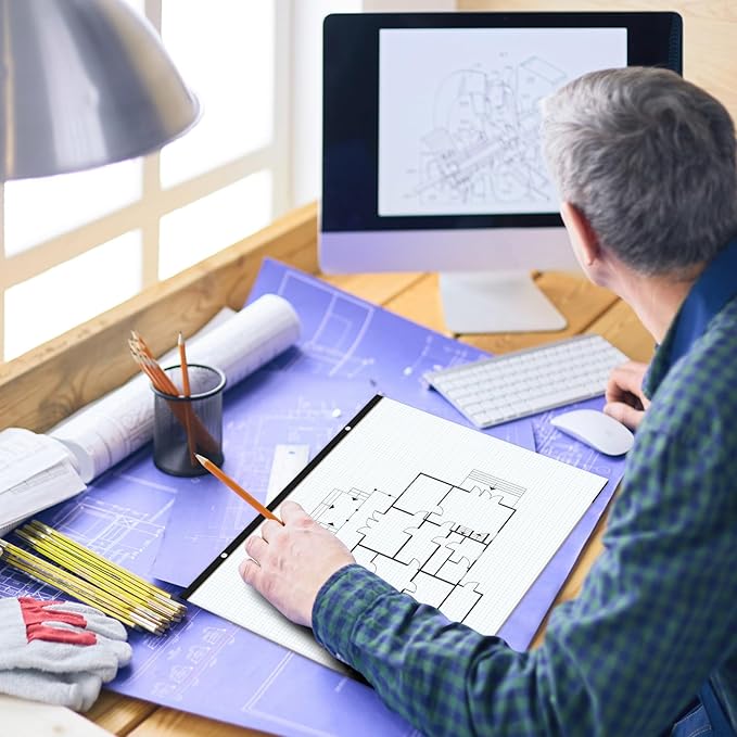 gisgfim Large Engineering Graph Paper 22x17 in Sturdy Graph Desk Pad 1/4 in - Image 6