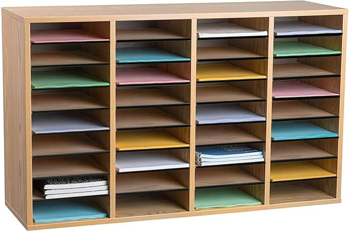 AdirOffice Wooden Adjustable Literature Organizer, 36 Compartment Office Mailbox - Image 7