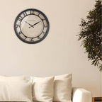 Presentime & Co 13" Farmhouse Series Wall Clock, Cottage Style, Faux Burlap - Image 8
