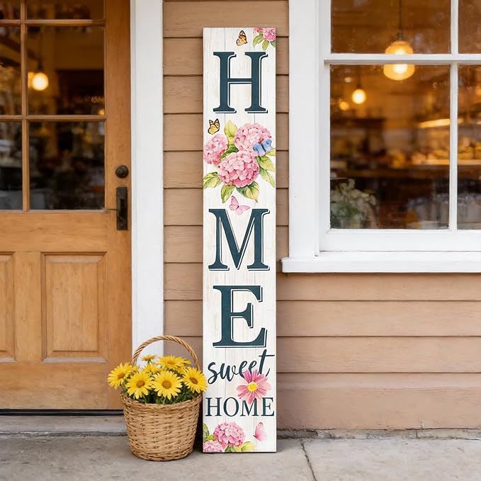 Home Sweet Home Welcome Sign for Front Porch, Farmhouse Yard Signs Home Decor by Unknown