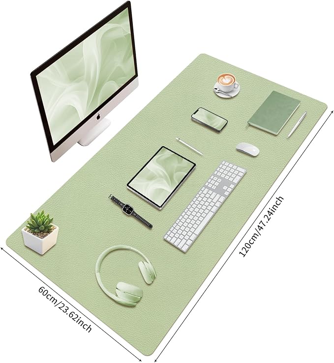 Bloss 47.2" x 24" Large Desk Mat, Leather Desk Mat, Large Mouse Pad + Keyboard - Image 5