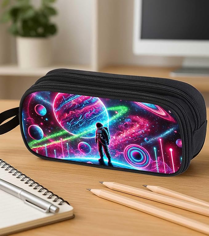AnySmic Astronaut Pencil Case for Boys and Girls, Large Capactiy Pencil Pouch - Image 4