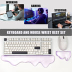 Gel Keyboard and Mouse Wrist Rest Set,Wrist Pad for Computer Keyboard | Purple Wrist Support for Keyboard 60%/68%/75%, Keyboard Cushion, Comfort & Support for Typing and Gaming