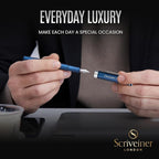 Scriveiner Personalized Luxury EDC Fountain Pen, Stunning Matt Blue Pocket Pen - Image 8