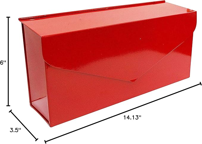 NACH Red Envelope Wall Mount Mailbox, Rust Resistant Metal Mailbox, Mailboxes - Image 9