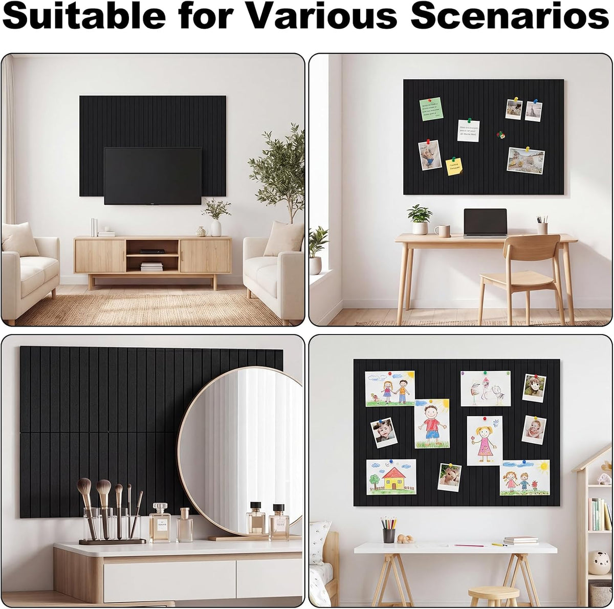 Thboxes Large Cork Board Alternative 48" x 36", 12-Pack Pin Board w...