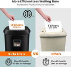 VidaTeco Paper Shredder 14-Sheet Cross-Cut Shredder - Image 4