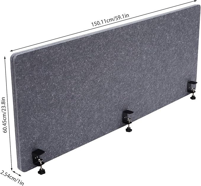 Clamp-on 60" x 24" Desk Divider Privacy Panel - Image 4