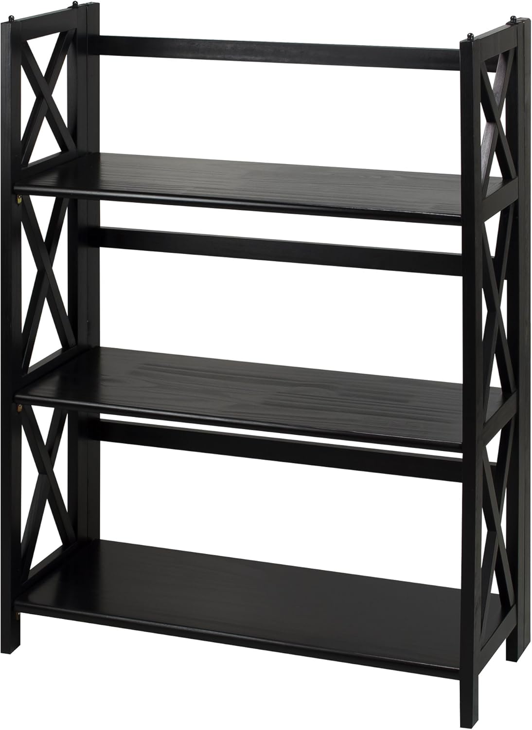 Casual Home Montego 3-Shelf Folding Bookcase, Black (New)