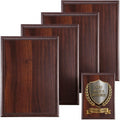 4 Pack Award Plaque Blank Wood Plaque for DIY Engraving, 5x7 Inch Walnut Finish Trophy for Recognition, Retirement, Sports, Achievement Gifts