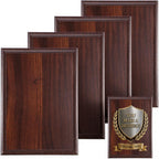 4 Pack Award Plaque Blank Wood Plaque for DIY Engraving, 5x7 Inch Walnut Finish Trophy for Recognition, Retirement, Sports, Achievement Gifts