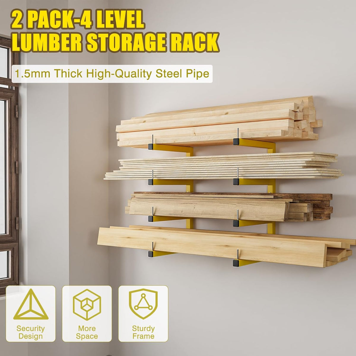 lumber storage rack, wood storage racks wall mount shown in use