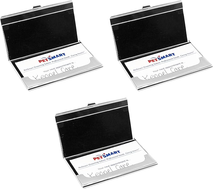 Stephanie Imports Set of 3 Slim & Minimalist Metal Business Card Holder Unisex - Image 3